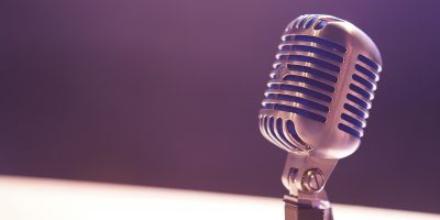 condenser microphone with black background